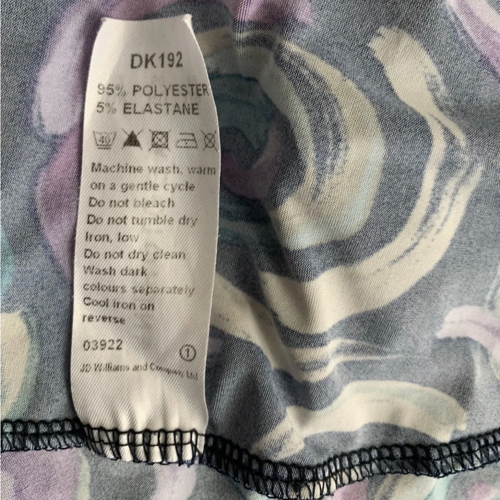 Anthology Midi Dress Navy Floral 3/4 Sleeves V-Neck Stretch Jersey UK Size 22 - Picture 9 of 11